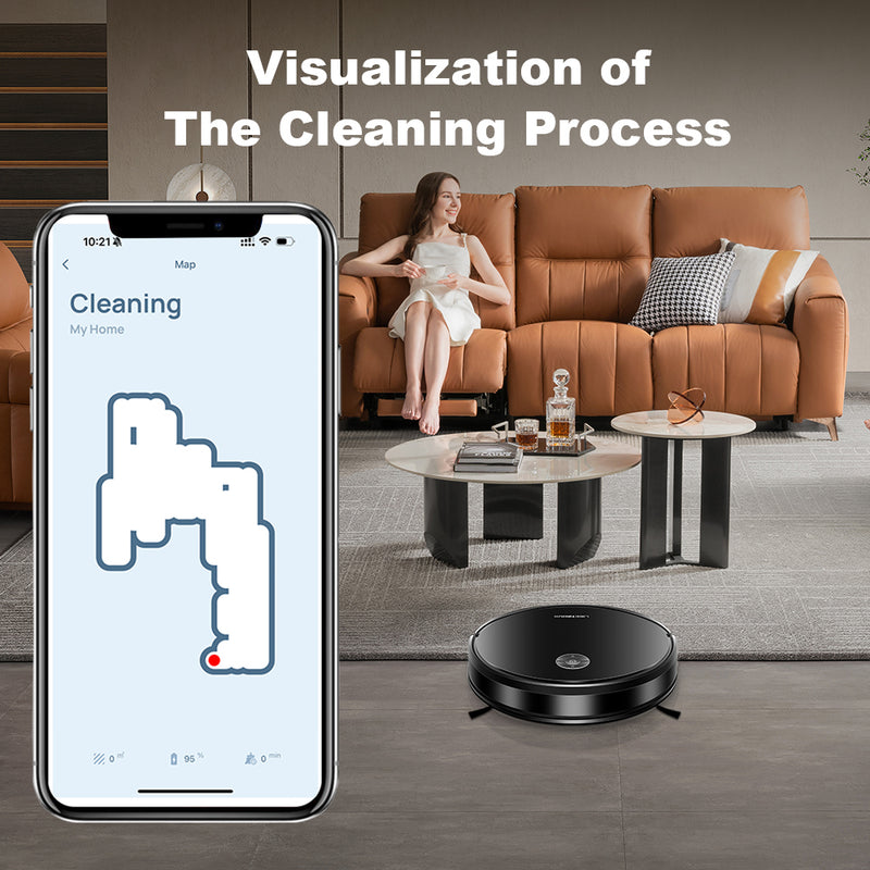 LIECTROUX C7 Robot Vacuum Cleaner and Wet Mop Combo,Smart Mapping,WiFi App And Remote Control,6Kpa Suction,Brushless Motor,Works With Alexa and Google Assistant,Ideal for Pet Hair,Carpet,Hard Floor