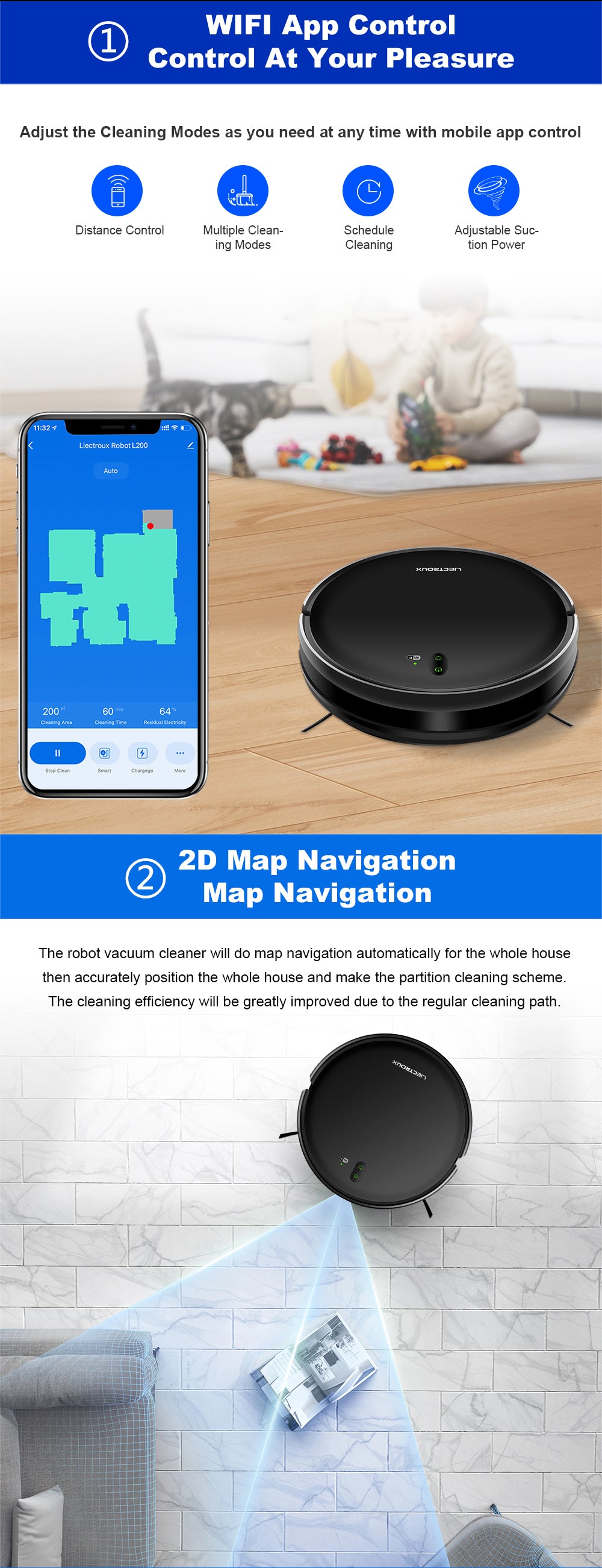 NEW ecovacs Deebot 500 WIFI/app robot vacuum store