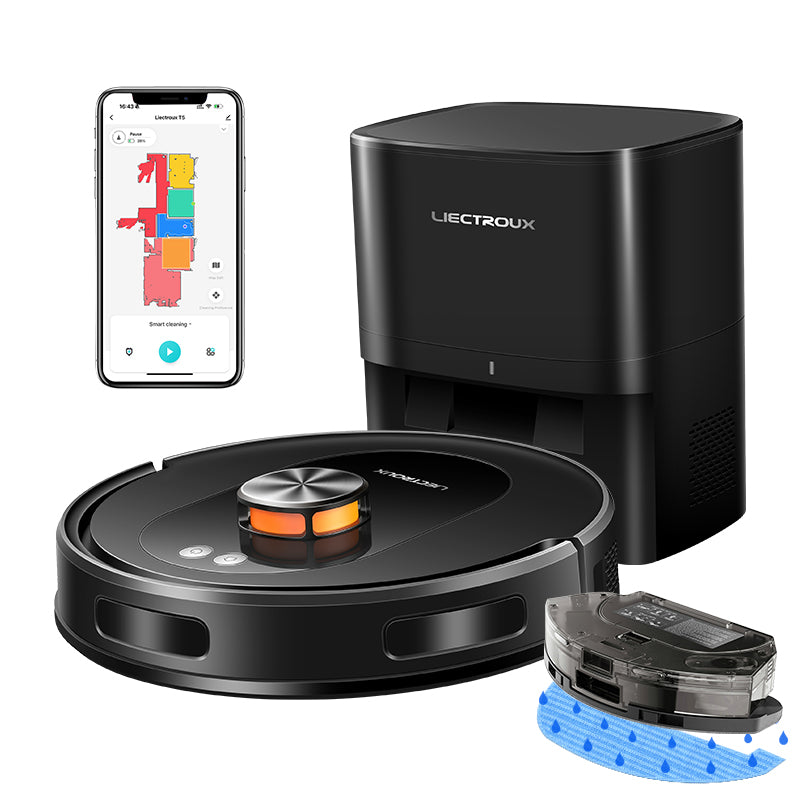 LDS Robot Vacuum Cleaner & Mop Liectroux T9,Wet Dry Cleaning,Self Empt ...