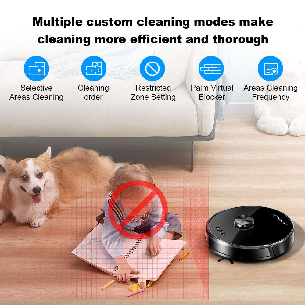 Liectroux XR500 high end robot vacuum, Laser navigation, 6500pa suctio