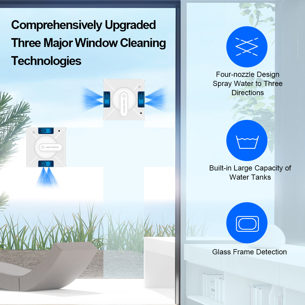 2025 upgrade YW-509 window robot vacuum cleaner a uto 4 water tank spr ...