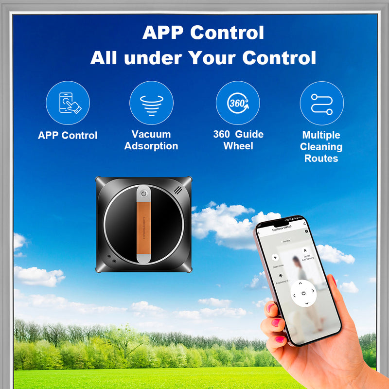 New coming model YW910  best smart robot cleaner for high-rise windows anti falling, app control with 2 water tank auto spray water